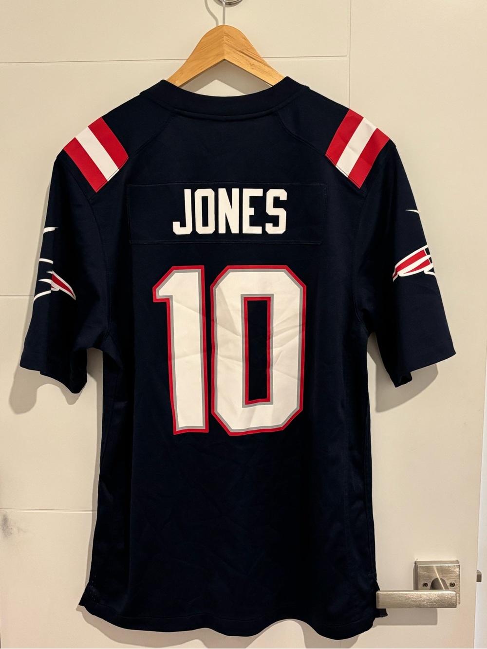🏈 New England Patriots Mac Jones QB #10 L Nike Home Navy Game Jersey